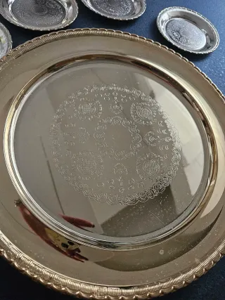 Centrotavola vintage metallo dorato/argento