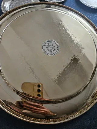 Centrotavola vintage metallo dorato/argento