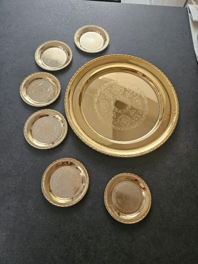 Centrotavola vintage metallo dorato/argento