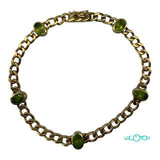 Pulsera Oro 18k y Olivinos