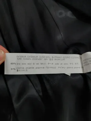 Abrigo Zara Lana Negro Talla S