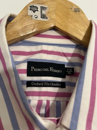 Camisa Pedro del Hierro rayas azul, rosa y blanca