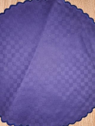 Set runner e sottopiatti in fiandra blu