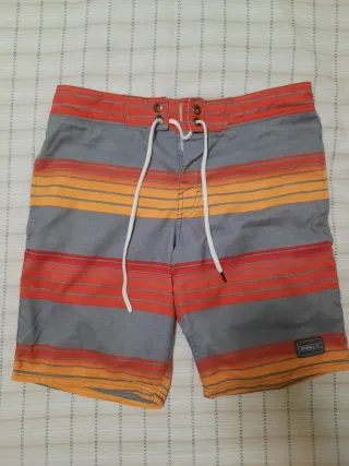 Bañador O'Neill rayas gris y naranja