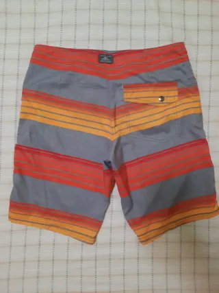 Bañador O'Neill rayas gris y naranja