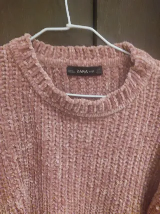 Jersey Zara chenilla rosa talla única