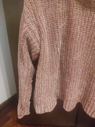 Jersey Zara chenilla rosa talla única
