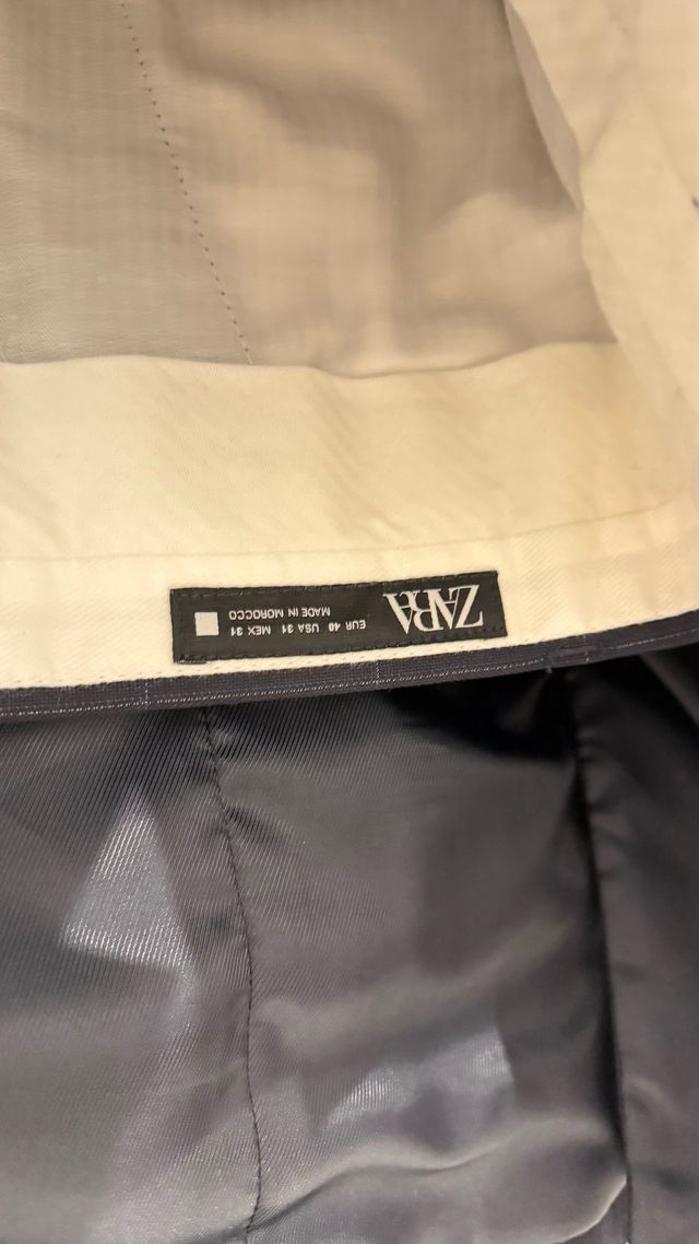 Traje de cuadros azul marino para hombre