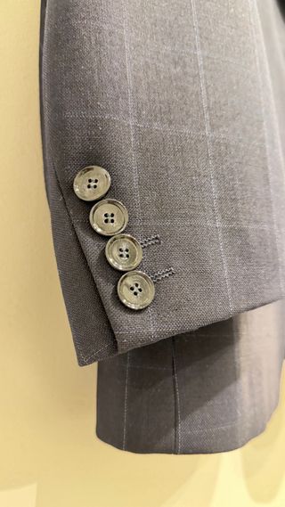 Traje de cuadros azul marino para hombre