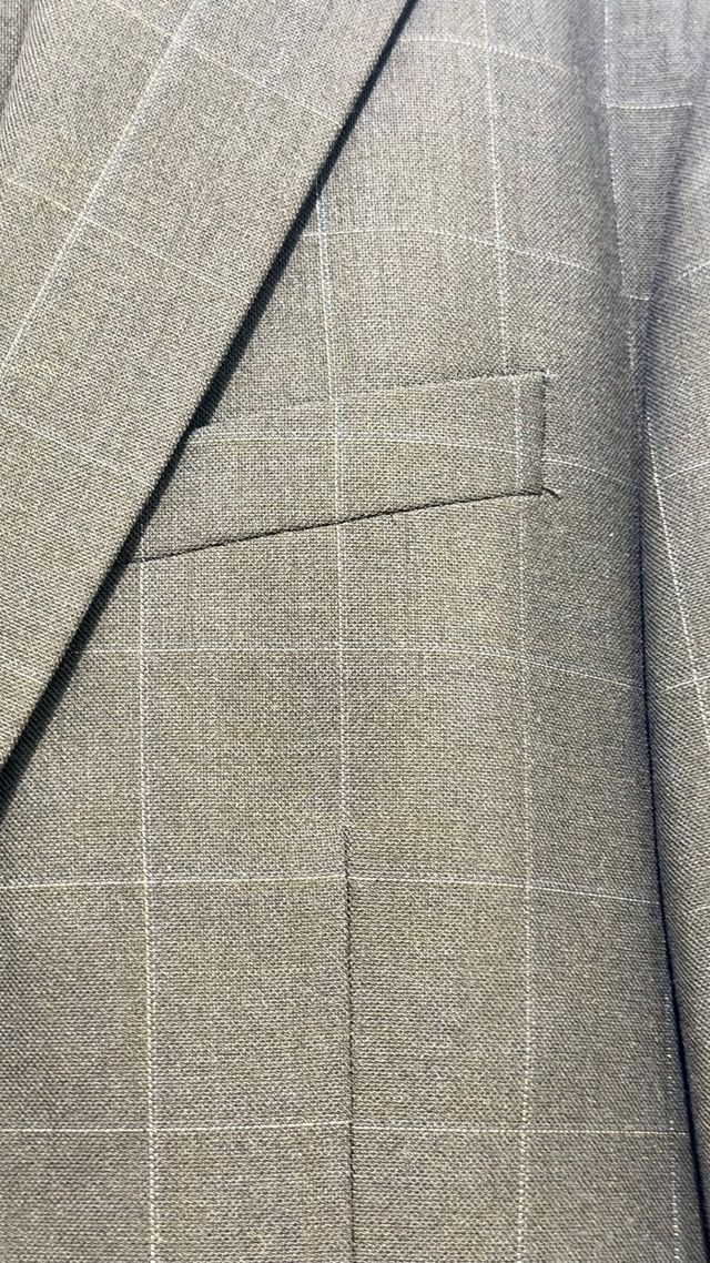 Traje de cuadros azul marino para hombre