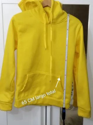 Sudadera Amarilla con Capucha Talla S Unisex