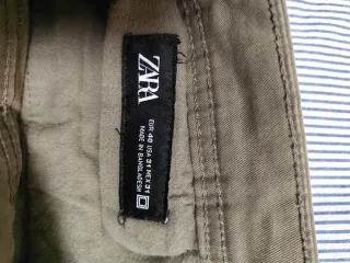 Pantalones Cargo Zara Verde Militar Talla 40