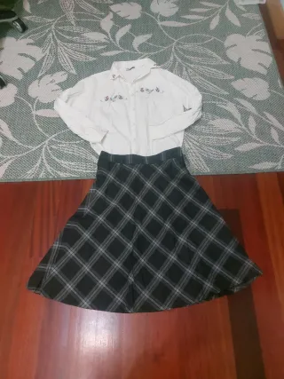 Conjunto Falda Zara y Camisa Talla M