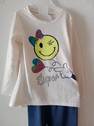 Conjunto chándal niña corazón y smiley