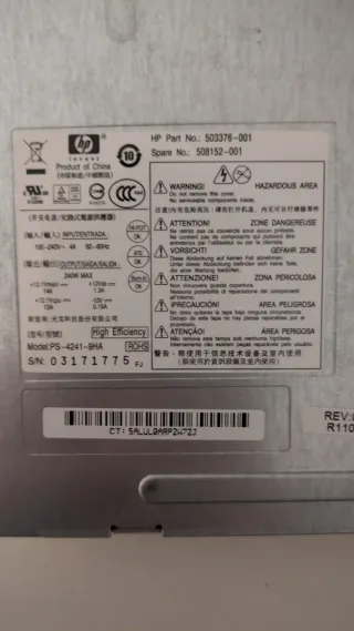 Fuente Alimentación HP 240W PC Sobremesa