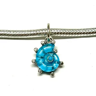 Charm Colgante Caracola Azul Turquesa