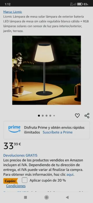 Lámpara de mesa LED Licmic.