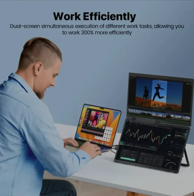 Monitor portátil doble 18.5" 1080p