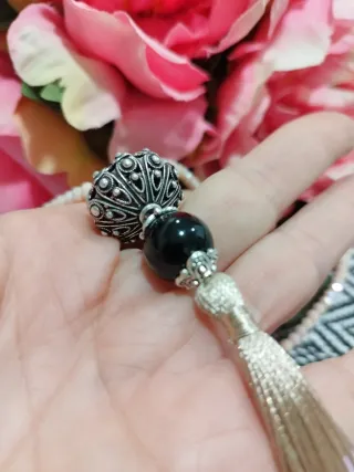 Collana cristalli panna e ciondolo sardo