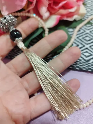 Collana cristalli panna e ciondolo sardo