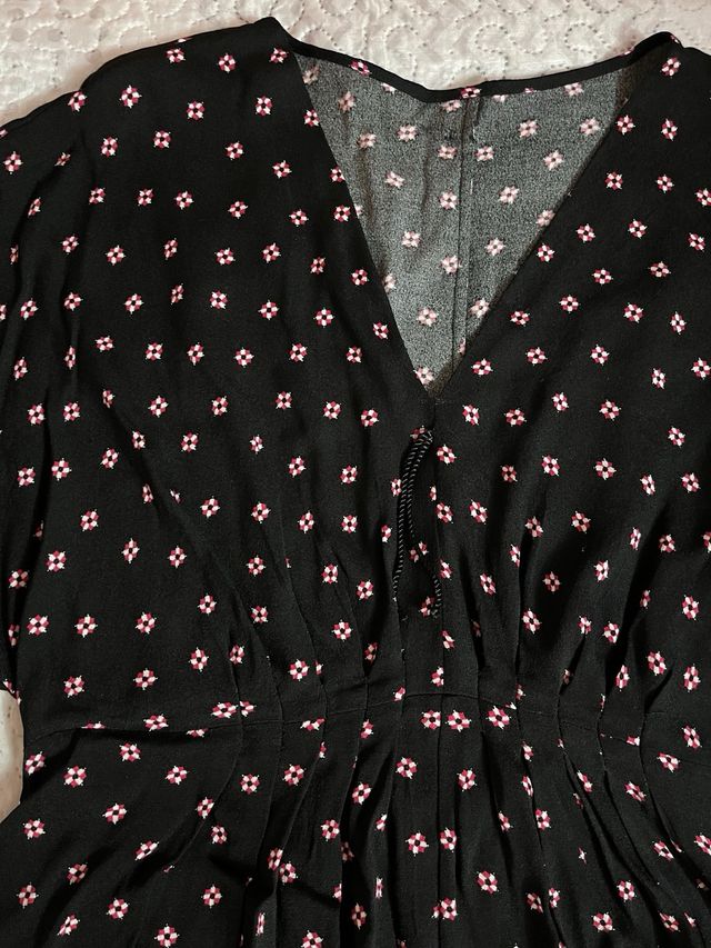 Vestido Pedro del Hierro negro con estampado