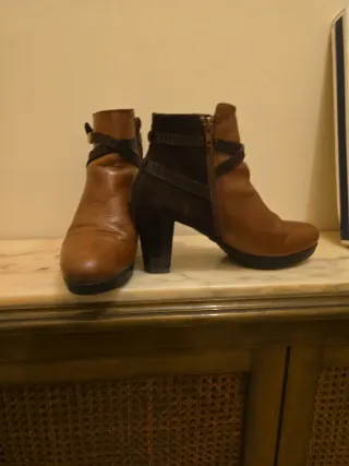 Botines Vitti Love Piel y Ante Marrón