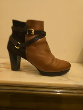 Botines Vitti Love Piel y Ante Marrón