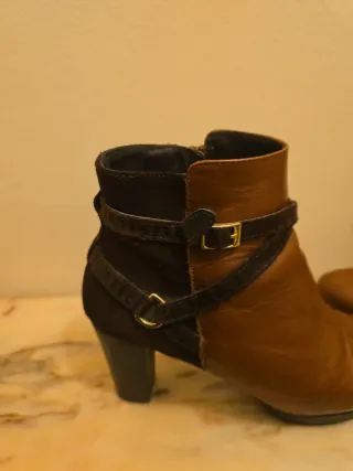 Botines Vitti Love Piel y Ante Marrón