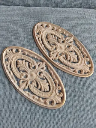 Placas decorativas ovaladas estilo barroco