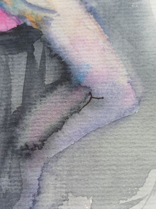 Acuarela Mujer Figura Original Arte 21x15cm