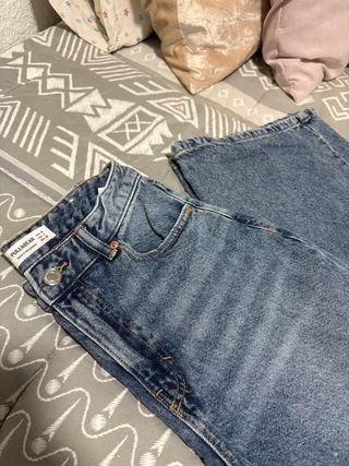 Pantalón Wide Leg Pull&Bear Azul