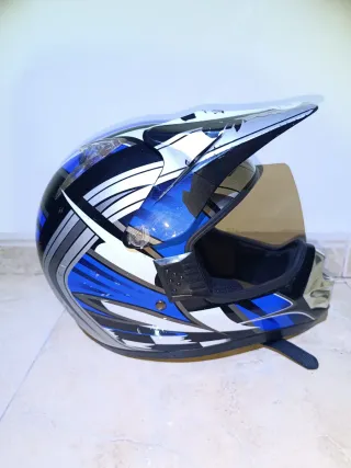 Casco de Cross Azul y Negro