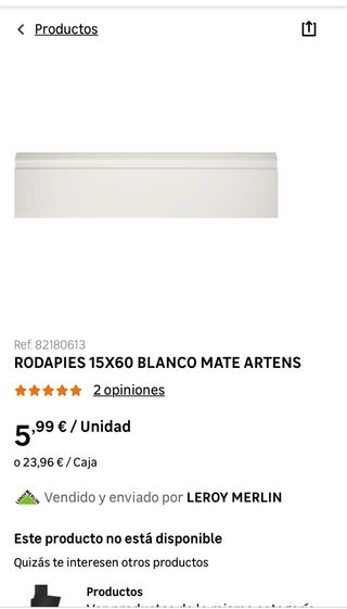 Lote Rodapié Blanco Mate 15x60