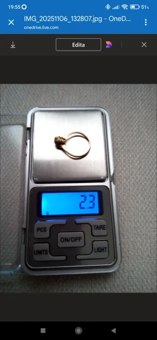 Conjunto de Anillo y pendientes de oro