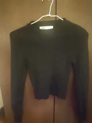 Jersey Zara punto corto negro XS