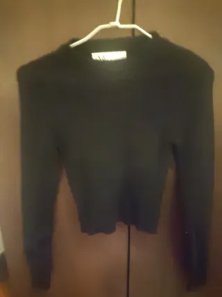 Jersey Zara punto corto negro XS