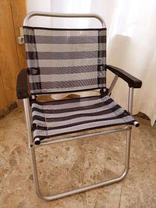 Silla plegable playa y regalo sombrilla