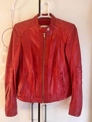 Chaqueta de piel roja talla S