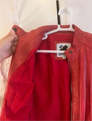 Chaqueta de piel roja talla S