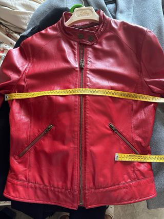 Cazadora Piel Auténtica Roja