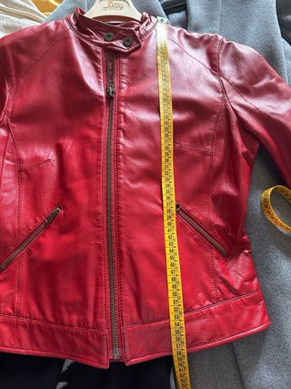Cazadora Piel Auténtica Roja