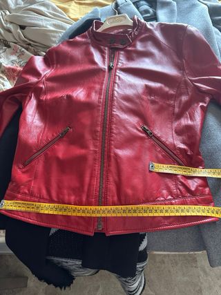 Cazadora Piel Auténtica Roja