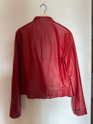 Cazadora Piel Auténtica Roja