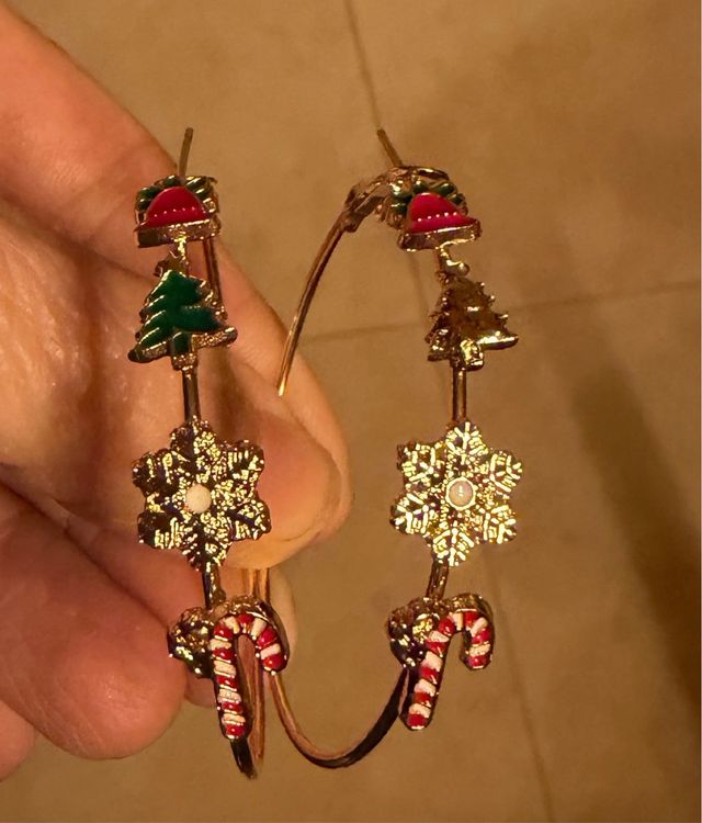 Pendientes Aro Navidad Campana Árbol Copo Nieve