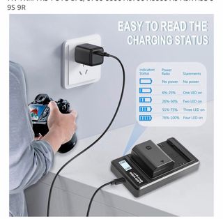 Cargador Doble Batería LCD USB + Cable