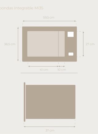 Microondas integrable EVVO MI35 Negro 25L