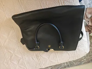 Bolso de cuero negro Ralph Lauren