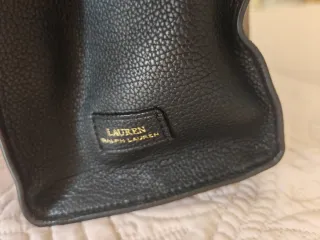Bolso de cuero negro Ralph Lauren