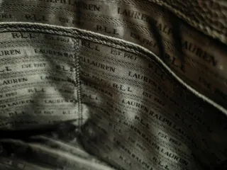 Bolso de cuero negro Ralph Lauren