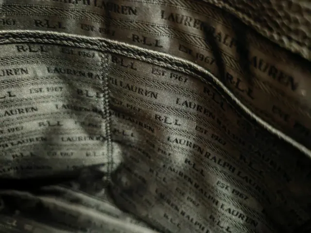 Bolso de cuero negro Ralph Lauren